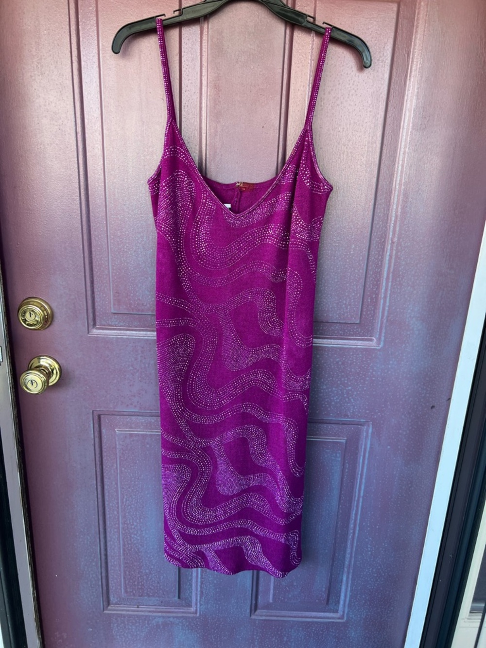 St John Evening Purple Rhinestone Swirl Cocktail Dress. Size 10